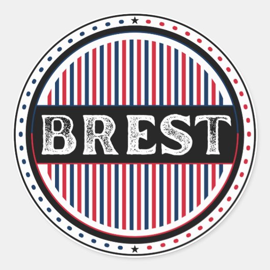 Brest City Pride Embleem – Franse identiteit Ronde Sticker (Voorkant)