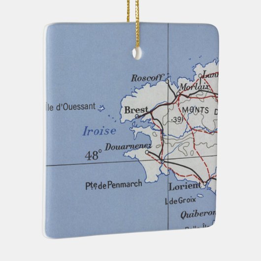 Brest France  Map Keramisch Ornament (Rechts)
