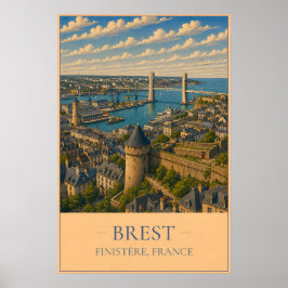 Brest, Frankrijk – Oude Reisposter Poster