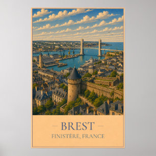 Brest, Frankrijk – Oude Reisposter Poster