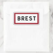 Brest, verkeersbord, Frankrijk Rechthoekige Sticker (Tas)