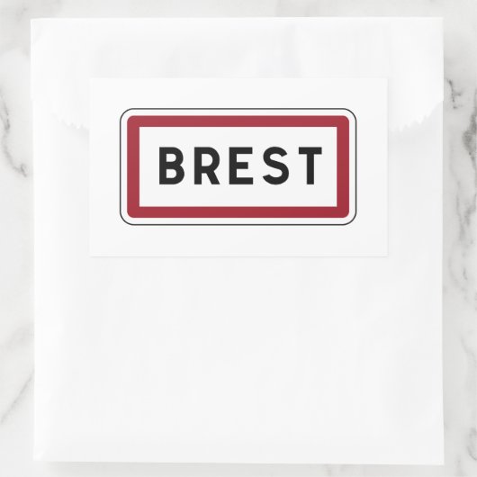 Brest, verkeersbord, Frankrijk Rechthoekige Sticker (Tas)