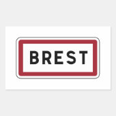 Brest, verkeersbord, Frankrijk Rechthoekige Sticker (Voorkant)