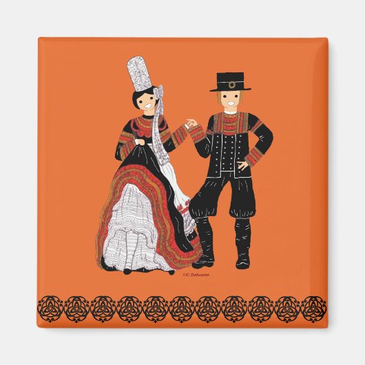 Bretagne, Bigouden, Frankrijk Magneet (Voorkant)