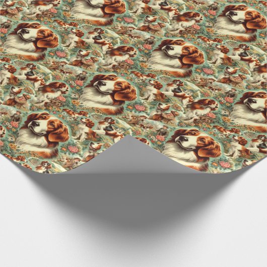  Bretagne Dog Painting Cadeaupapier (Hoek)