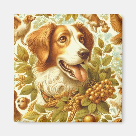 Bretagne Dog Painting Magneet (Voorkant)