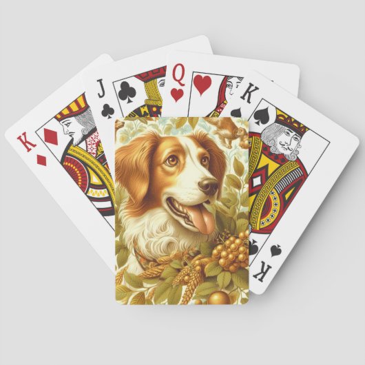Bretagne Dog Painting Pokerkaarten (Achterkant)