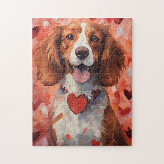 Bretagne dog Valentijnsdag Legpuzzel (Verticaal)