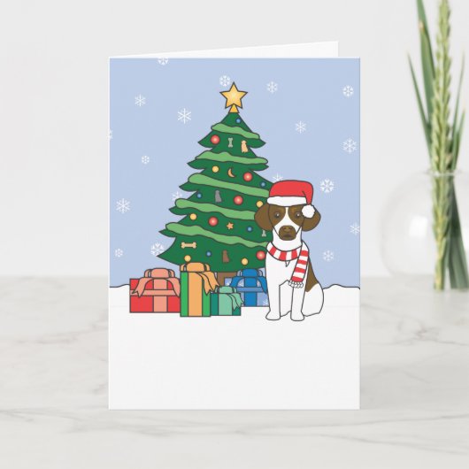 Bretagne en Kerstboom Feestdagen Kaart (Voorkant)