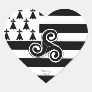 Bretagne Flag (Breton) Hart Sticker