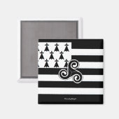 Bretagne Flag (Breton) Magneet (Voorkant / Achterkant)