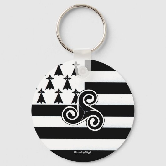 Bretagne Flag (Breton) Sleutelhanger (Voorkant)