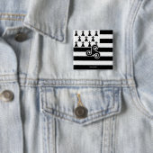 Bretagne Flag (Breton) Vierkante Button 5,1 Cm (In situ)