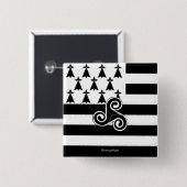 Bretagne Flag (Breton) Vierkante Button 5,1 Cm (Voorkant /achterkant)