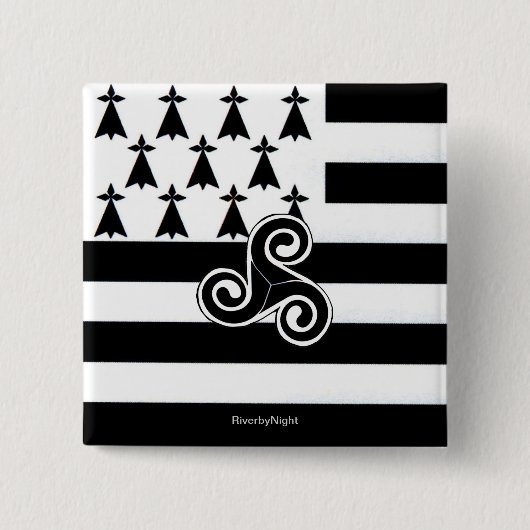 Bretagne Flag (Breton) Vierkante Button 5,1 Cm (Voorkant)