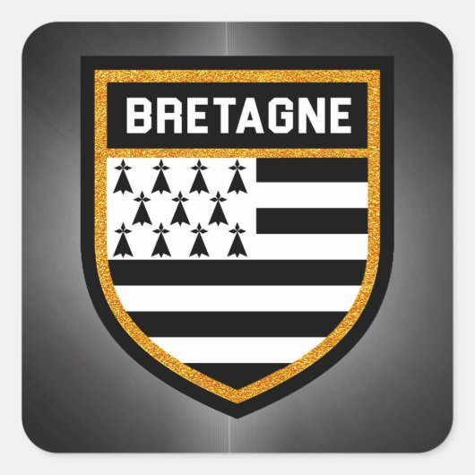 Bretagne Flag Vierkante Sticker (Voorkant)