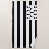 Bretagne (Gwenn-ha-du) vlag Beach Towel Strandlaken (Voorkant)