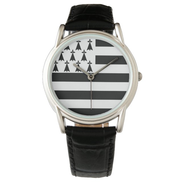 Bretagne (Gwenn-ha-du) vlag eWatch Horloge (Voorkant)