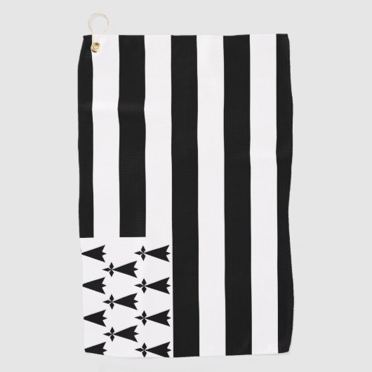 Bretagne (Gwenn-ha-du) vlag Golf Towel Golfhanddoek (Voorkant)