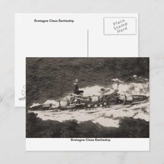 Bretagne klassenslagschip, gebouwd in 1913 briefkaart (Voorkant / Achterkant)
