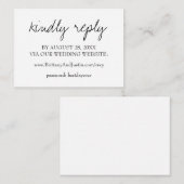 Bretagne Modern Calligraphy Wedding Website RSVP Informatiekaartje (Voorkant / Achterkant)