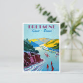 Bretagne, panorama, Saint Brieuc, zeilboten Briefkaart (Staand voorkant)