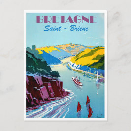 Bretagne, panorama, Saint Brieuc, zeilboten Briefkaart