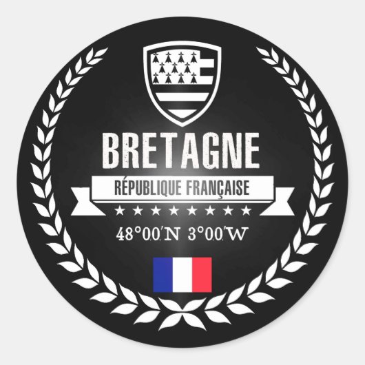 Bretagne Ronde Sticker (Voorkant)