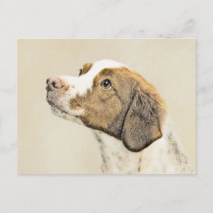 Bretagne schilderen - Kute Original Dog Art Briefkaart