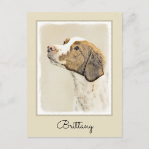 Bretagne schilderen - Kute Original Dog Art Briefkaart