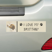 Bretagne schilderen - Kute Original Dog Art Bumpersticker (Op auto)