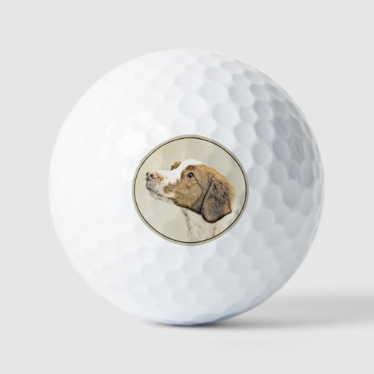 Bretagne schilderen - Kute Original Dog Art Golfballen (Voorkant)