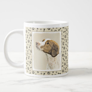 Bretagne schilderen - Kute Original Dog Art Grote Koffiekop