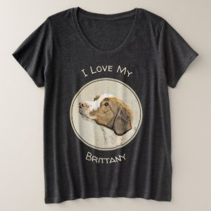 Bretagne schilderen - Kute Original Dog Art Grote Maat T-shirt