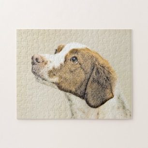 Bretagne schilderen - Kute Original Dog Art Legpuzzel