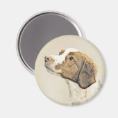 Bretagne schilderen - Kute Original Dog Art Magneet (Voorkant / Achterkant)