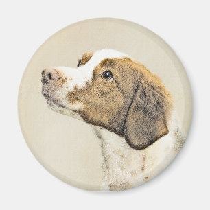 Bretagne schilderen - Kute Original Dog Art Magneet