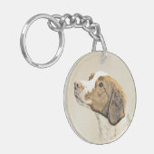 Bretagne schilderen - Kute Original Dog Art Sleutelhanger (Voorkant Links)