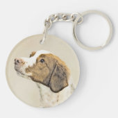 Bretagne schilderen - Kute Original Dog Art Sleutelhanger (Achterkant)