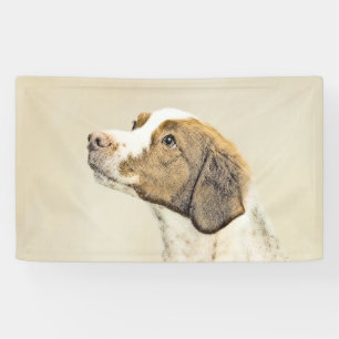 Bretagne schilderen - Kute Original Dog Art Spandoek