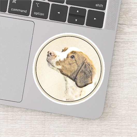 Bretagne schilderen - Kute Original Dog Art Sticker (Detail)