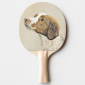 Bretagne schilderen - Kute Original Dog Art Tafeltennisbatje (Achterkant)