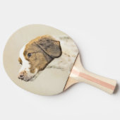 Bretagne schilderen - Kute Original Dog Art Tafeltennisbatje (Zijkant)