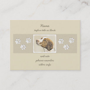 Bretagne schilderen - Kute Original Dog Art Visitekaartje