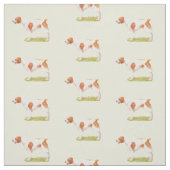 Bretagne Spaniel Dog Art Fabric Stof (Swatch)