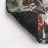 Bretagne Spaniel Hond Rijden Motorfiets Kerstmis Muismat (Hoek)