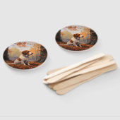 Bretagne Spaniël in Herfstbladeren Herfst Inspire Handwaaier (Niet-gemonteerd)