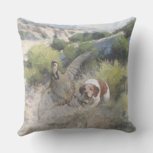 Bretagne Spaniel jacht chukar patrijs, Art Buitenkussen