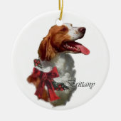 Bretagne Spaniel Kerstcadeaus Ornament (Voorkant)