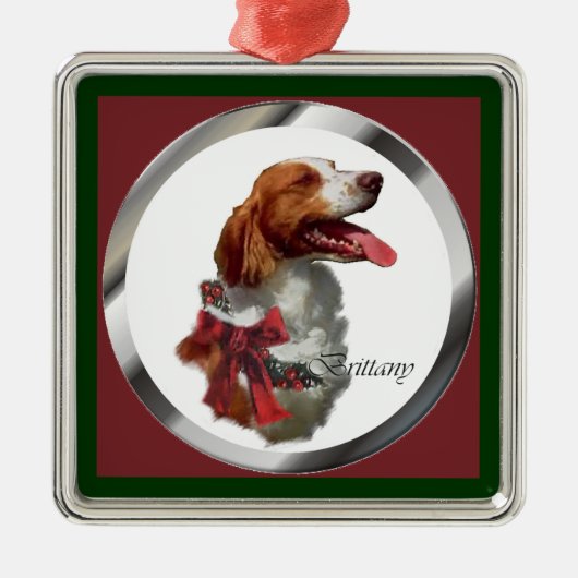 Bretagne Spaniel Kerstcadeaus Ornament (Voorkant)